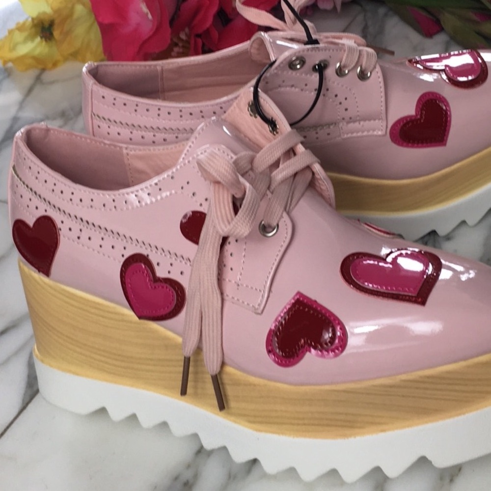 Sneakers Platforms Oxfords Heart Baby NWT - Picture 7 of 7